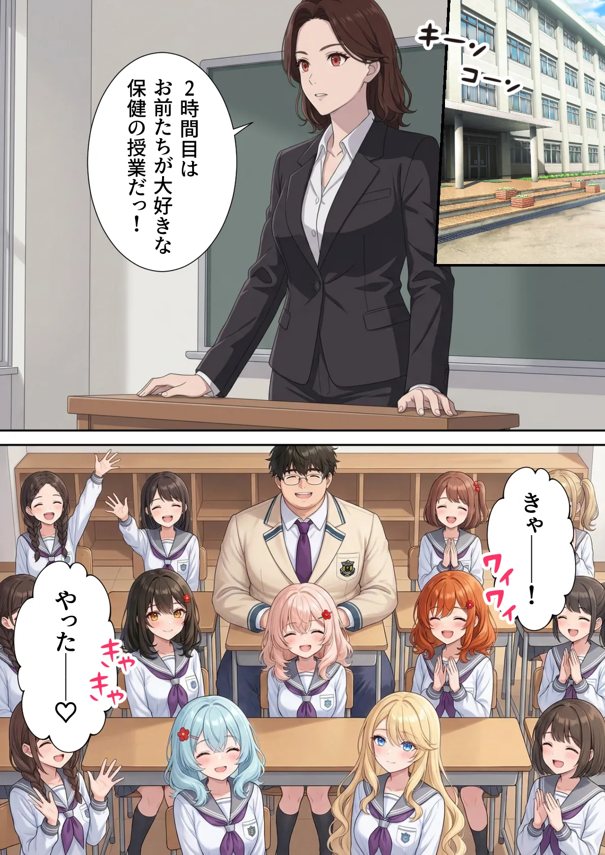 だぶるクリっく 妊活ハーレム学園3 男子が俺だけの学校デブスでもチンモテする世界リボーンズ - Image 2