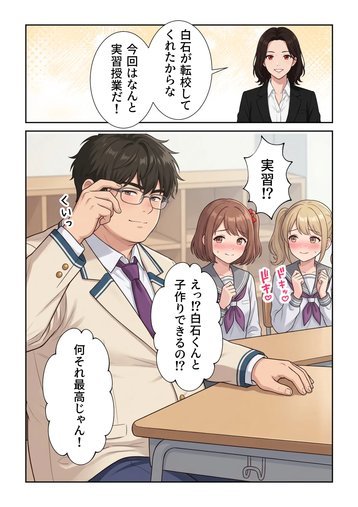 だぶるクリっく 妊活ハーレム学園3 男子が俺だけの学校デブスでもチンモテする世界リボーンズ - Image 3