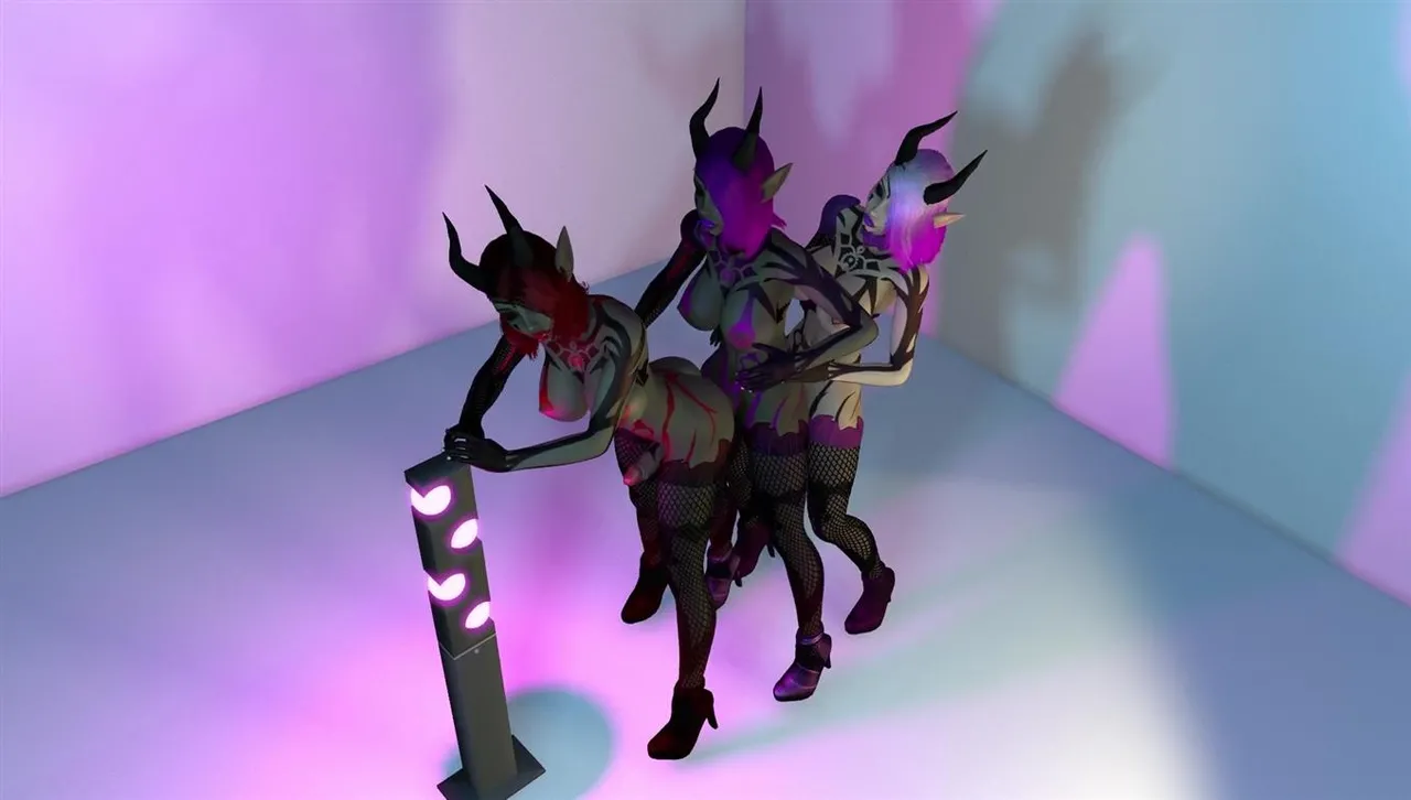 3 Futanari Demon Dickgirls Anal Train Fucking Threesome - Image 69