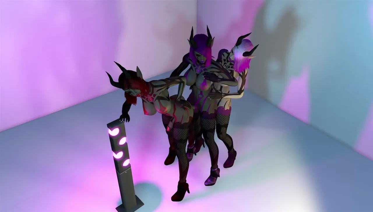 3 Futanari Demon Dickgirls Anal Train Fucking Threesome - Image 70