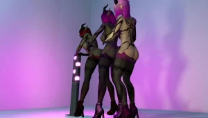 3 Futanari Demon Dickgirls Anal Train Fucking Threesome - Page 17