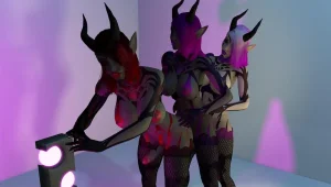 3 Futanari Demon Dickgirls Anal Train Fucking Threesome - Page 4