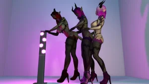 3 Futanari Demon Dickgirls Anal Train Fucking Threesome - Page 7