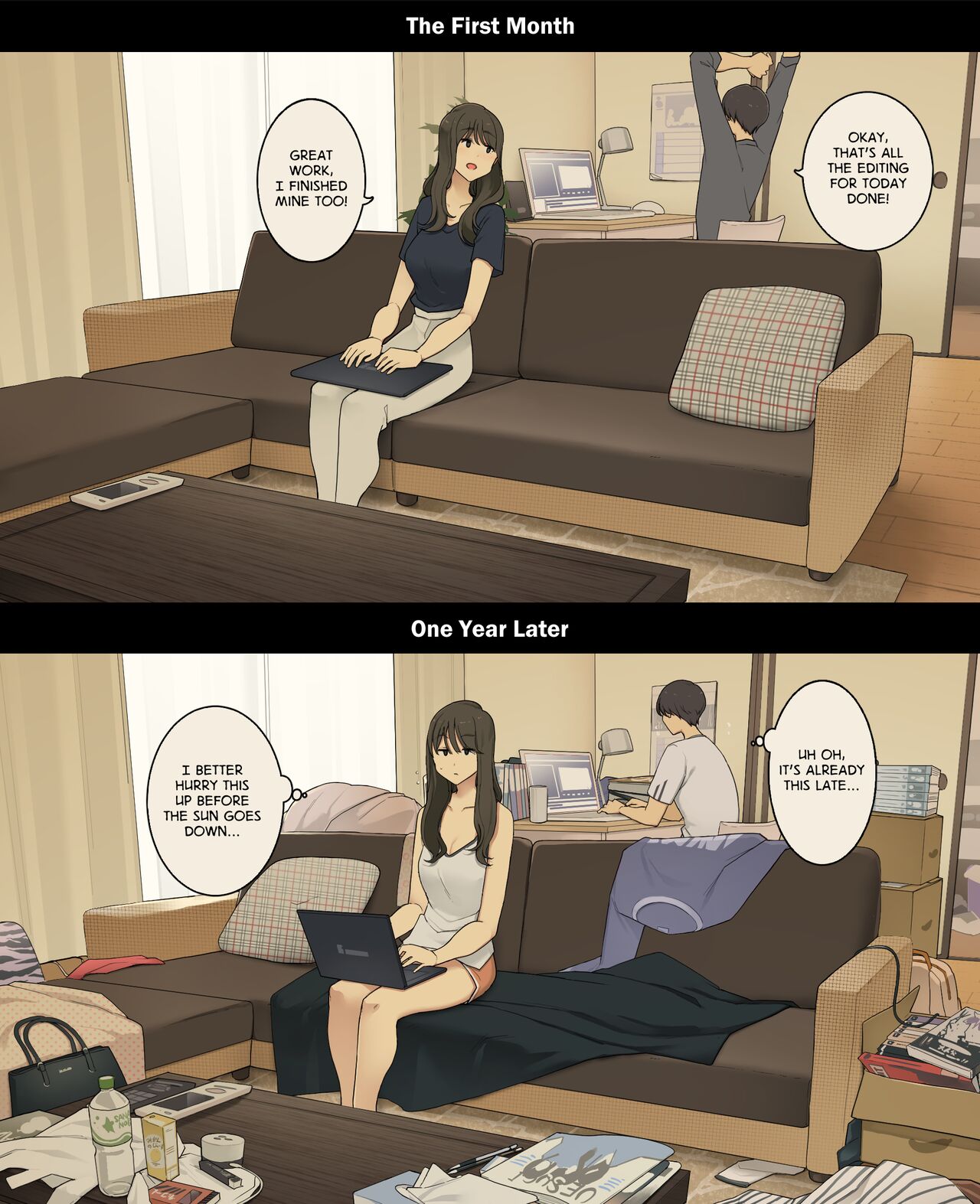 A Day in the Life of a Couple Their First Month Living Together vs. One Year Later - 29 Pics - Image 11