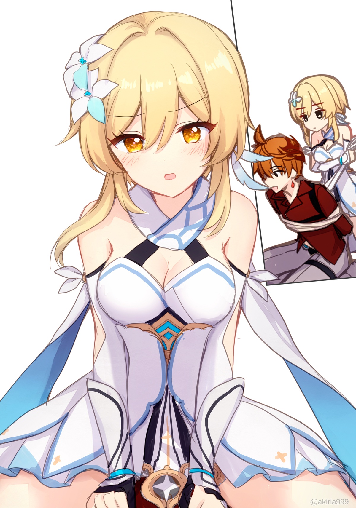 Akitsuki Ria Hotaru-chan ga Taru ni ecchi shouri suru rabukome manga Genshin Impact 荧在色色对决中战胜达达利亚的恋爱喜剧漫画 Chinese 倫倫倫个人汉化 - Image 18