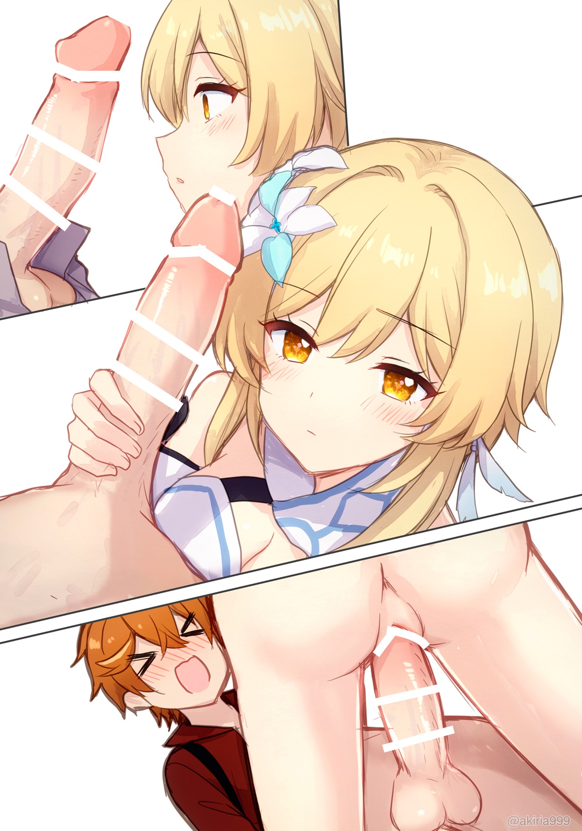 Akitsuki Ria Hotaru-chan ga Taru ni ecchi shouri suru rabukome manga Genshin Impact 荧在色色对决中战胜达达利亚的恋爱喜剧漫画 Chinese 倫倫倫个人汉化 - Image 19