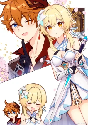 Akitsuki Ria Hotaru-chan ga Taru ni ecchi shouri suru rabukome manga Genshin Impact 荧在色色对决中战胜达达利亚的恋爱喜剧漫画 Chinese 倫倫倫个人汉化 - Page 15