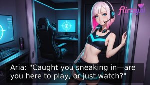 Aria Off-Air Intimacy - Streaming gamer girl takes...
