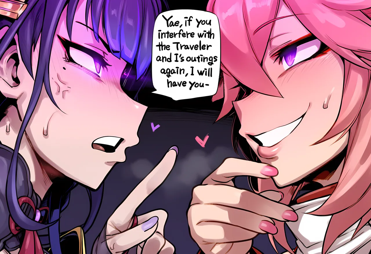 Aroma - Raiden x Yae x Aether - Futa on MaleLight-NTR - 60p Doujin - Image 1