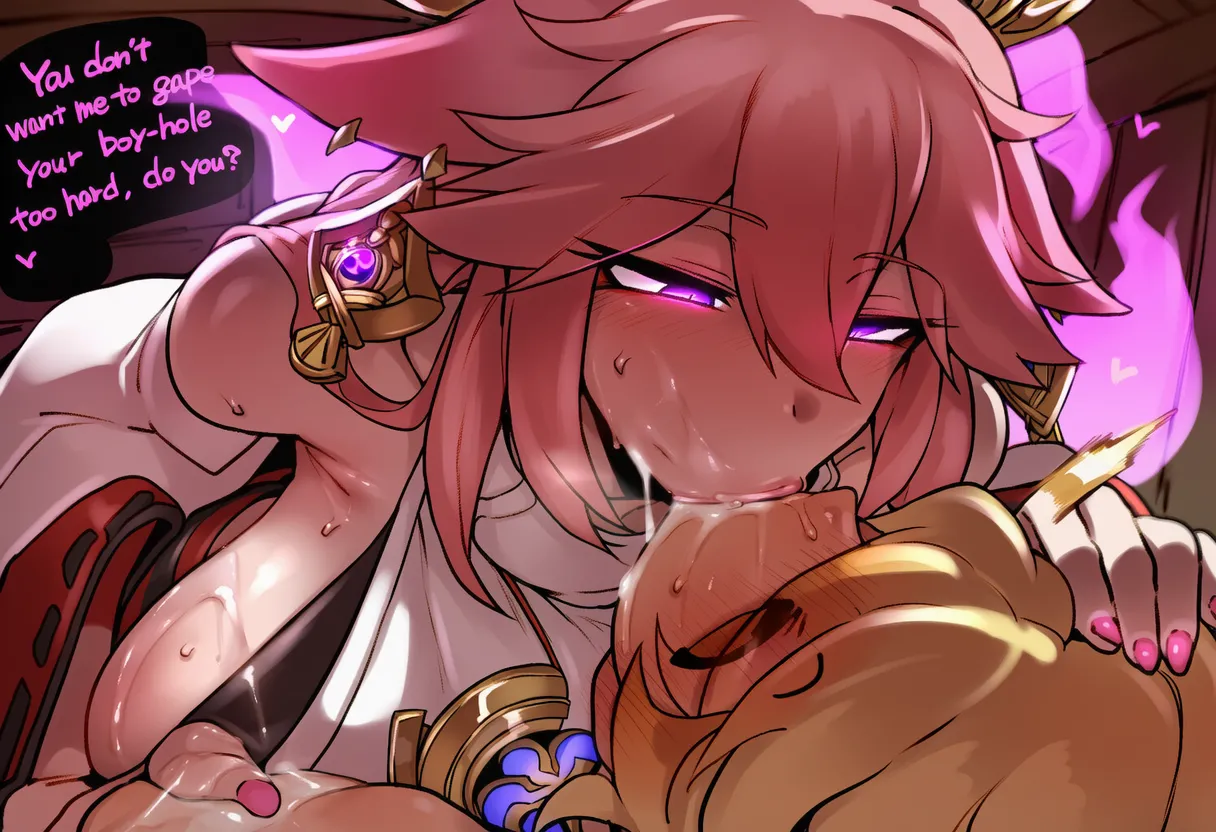 Aroma - Raiden x Yae x Aether - Futa on MaleLight-NTR - 60p Doujin - Image 46