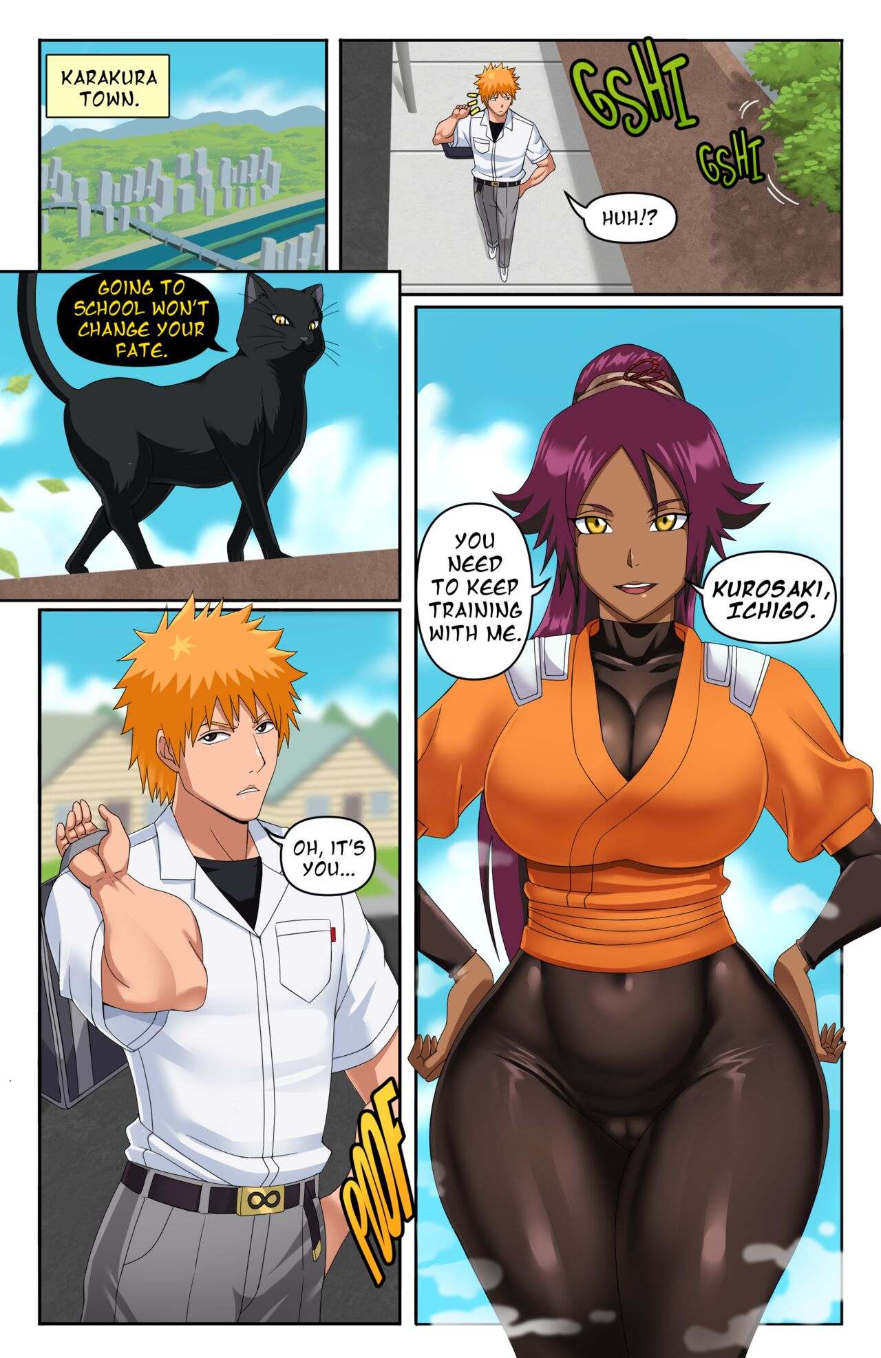 Bleached Busty Yoruichi and Rangikyu fucked by big dick of Ichigo - 23 Pics - Image 2