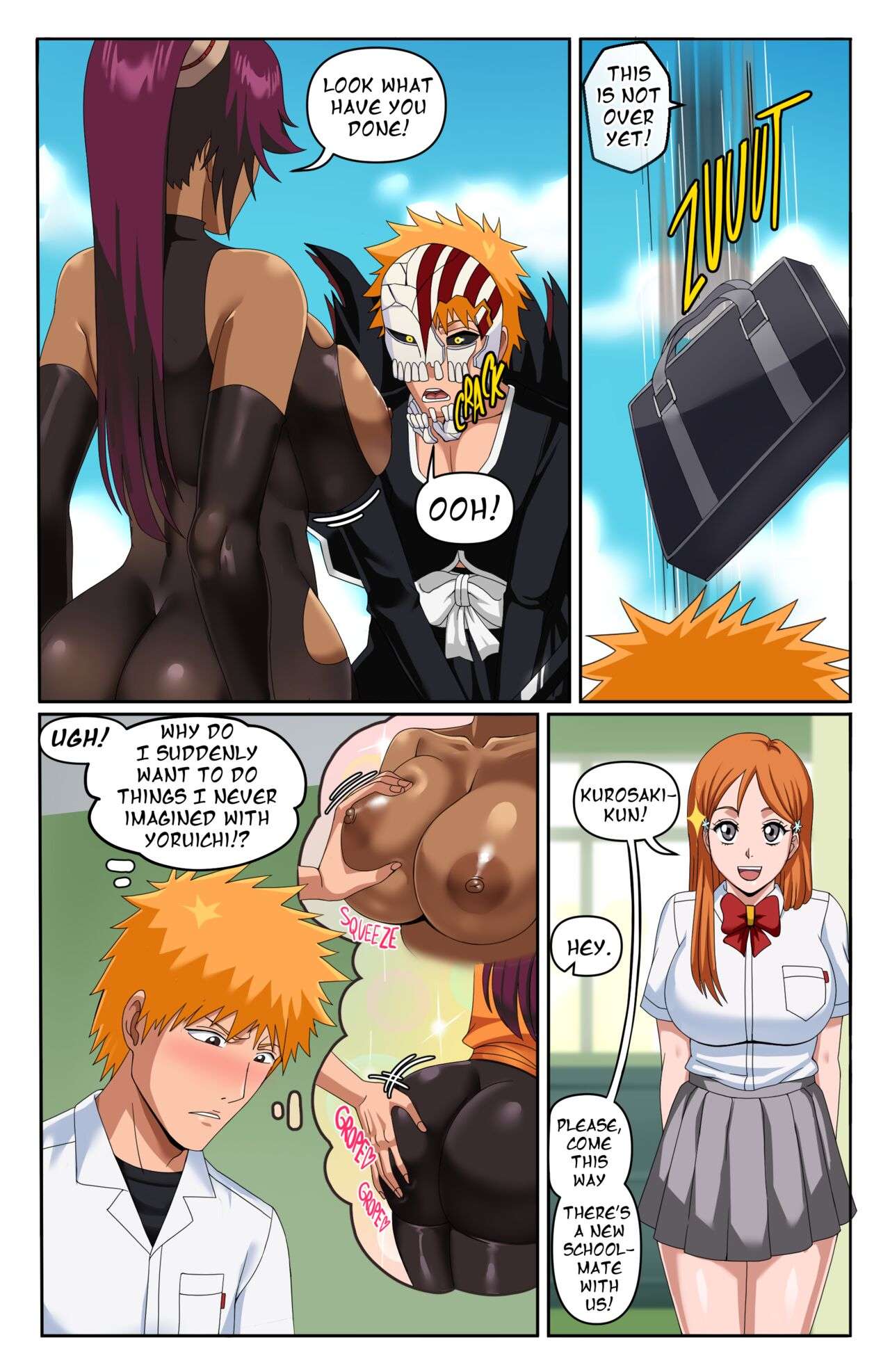 Bleached Busty Yoruichi and Rangikyu fucked by big dick of Ichigo - 23 Pics - Image 5