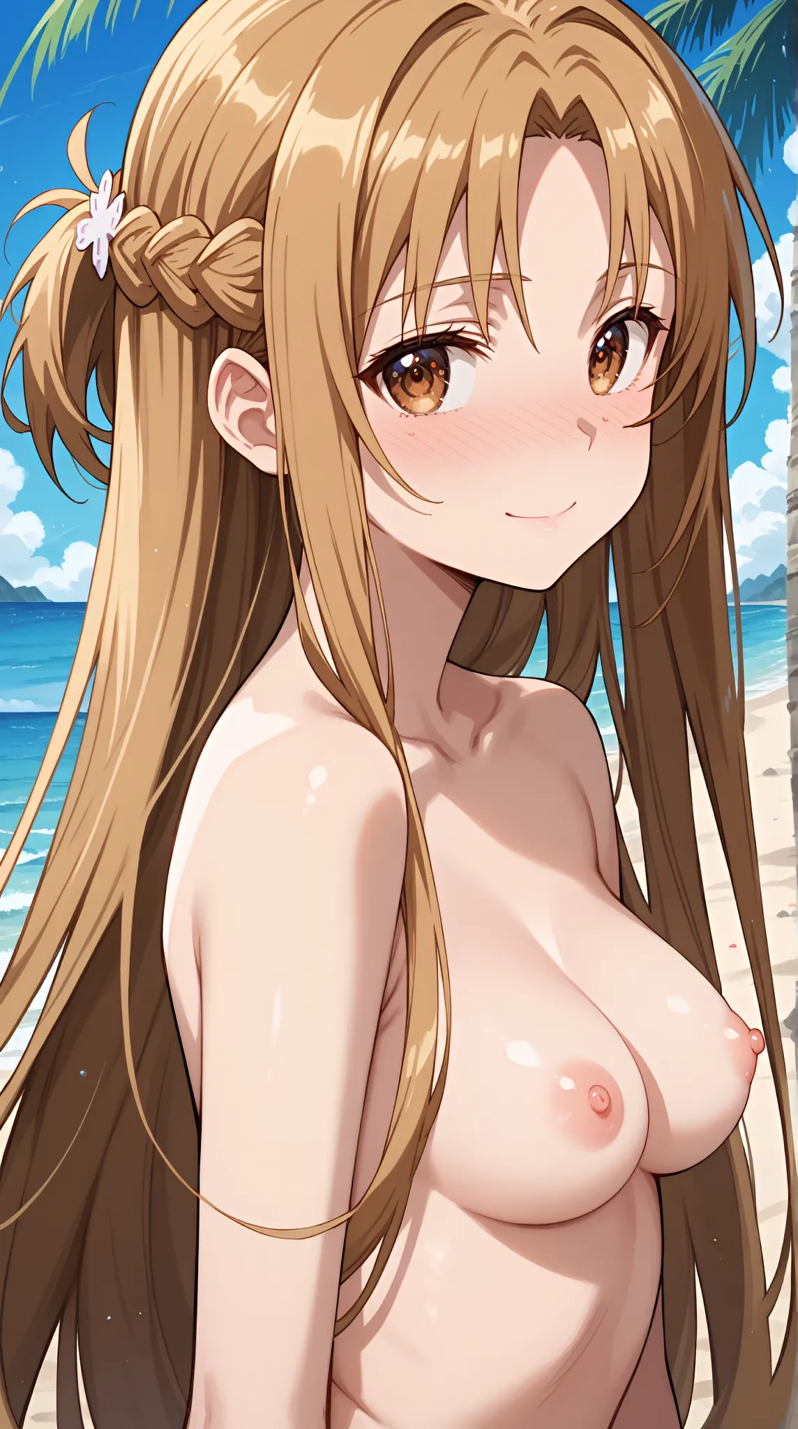Blue-Moto Asuna, Naked on the beach pixiv - Image 276