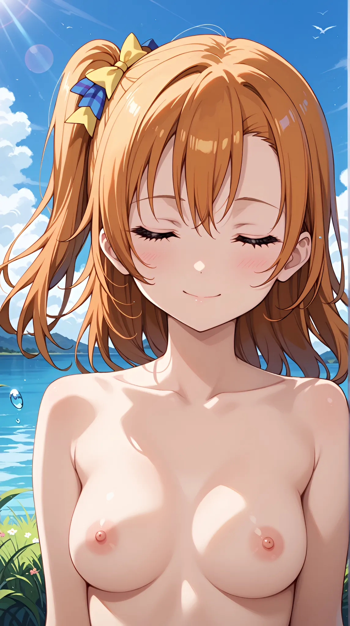 Blue-Moto Kousaka Honoka, Naked by the lake in the morning pixiv - Image 257