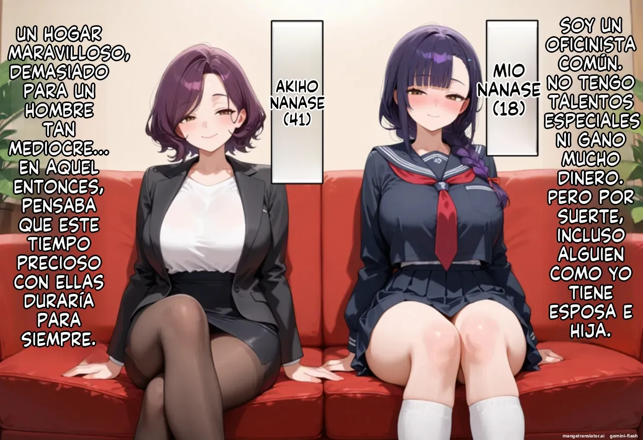 Bokon Kanraku Kuroi Kyokon ni Ubawareru Katei, Netorareta Tsuma to Musume ni Shasei Kanri sareru Boku Spanish MTL - Image 2