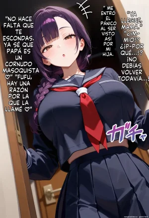 Bokon Kanraku Kuroi Kyokon ni Ubawareru Katei, Netorareta Tsuma to Musume ni Shasei Kanri sareru Boku Spanish MTL - Page 35