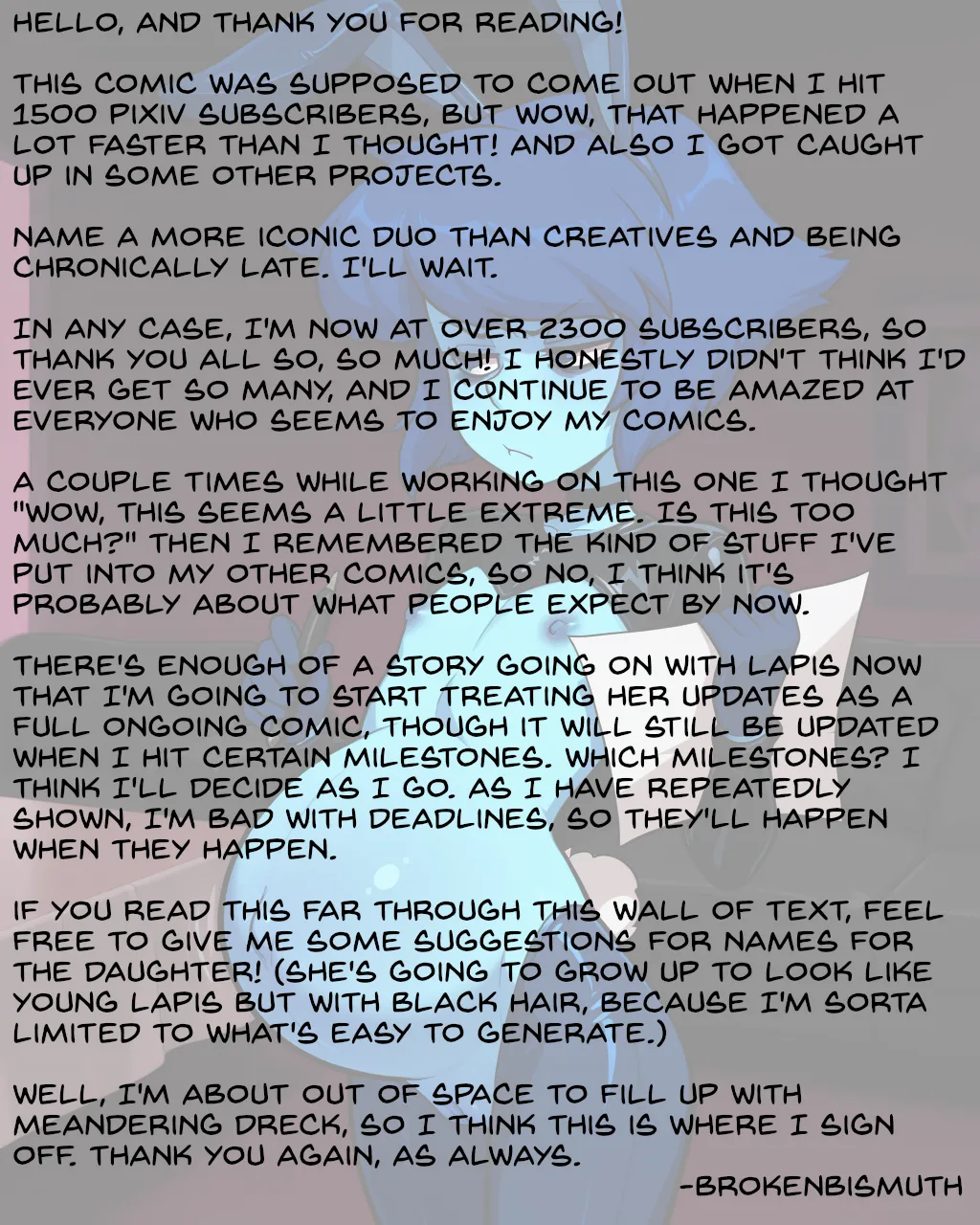 BrokenBismuth Pixiv Subscriber Milestone Lapis Lazuli Comic - Image 45