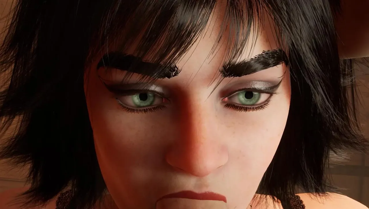 Brunette Standing blowjob in the livingroom - Image 9