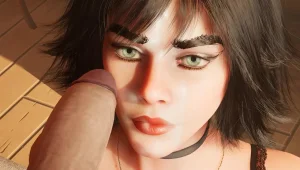 Brunette Standing blowjob in the livingroom Thumbnail