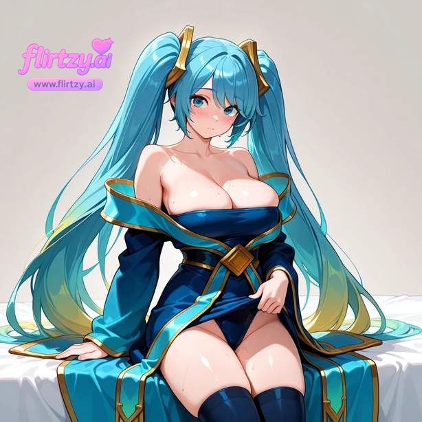 Busty Sona from League of Legends gives a big dick a footjob - 17 Pics - Image 4