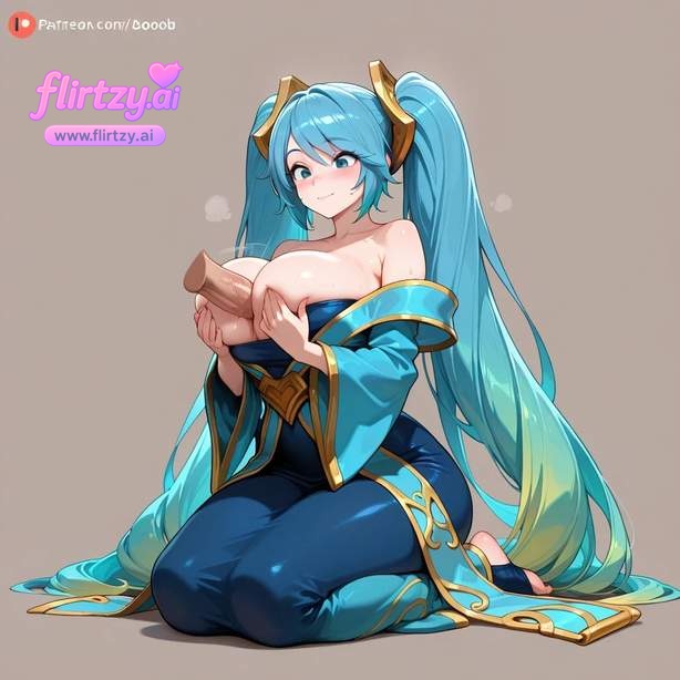 Busty Sona from League of Legends gives a big dick a footjob - 17 Pics - Image 9
