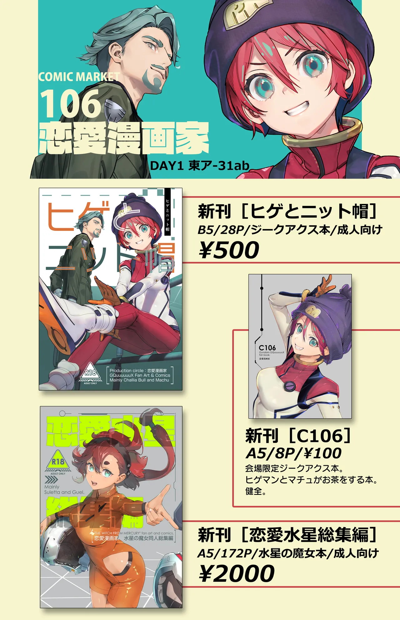 C106 Renai Mangaka Naruse Hirofumi Hige to Knit-bou Mobile Suit Gundam GQuuuuuuX - Image 27