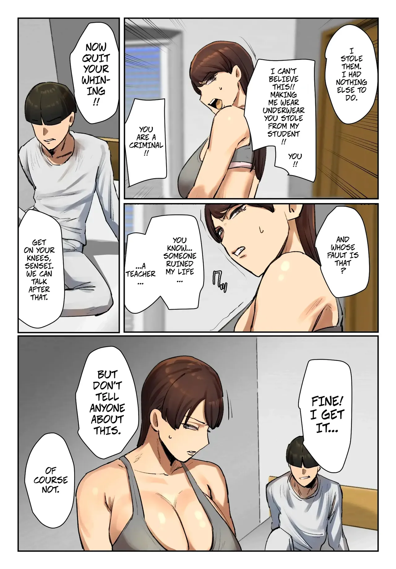 Chotto B-sen Strip Down To Your Underwear and Appologize To Your Student -- Seito no Shitagi o Tsukete Shazai Shiro Full Color-ban - Image 12