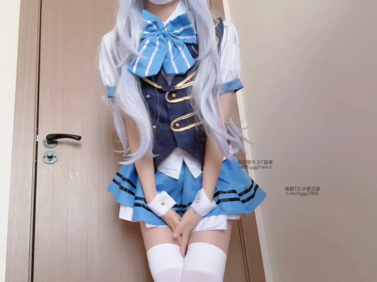元元模特 请问您今天要来点兔子吗 香风智乃 自慰YuanYuan Model Gochuumon wa Usagi Desu ka Chino Kafuu Masturbation Cosplay Set - Image 1
