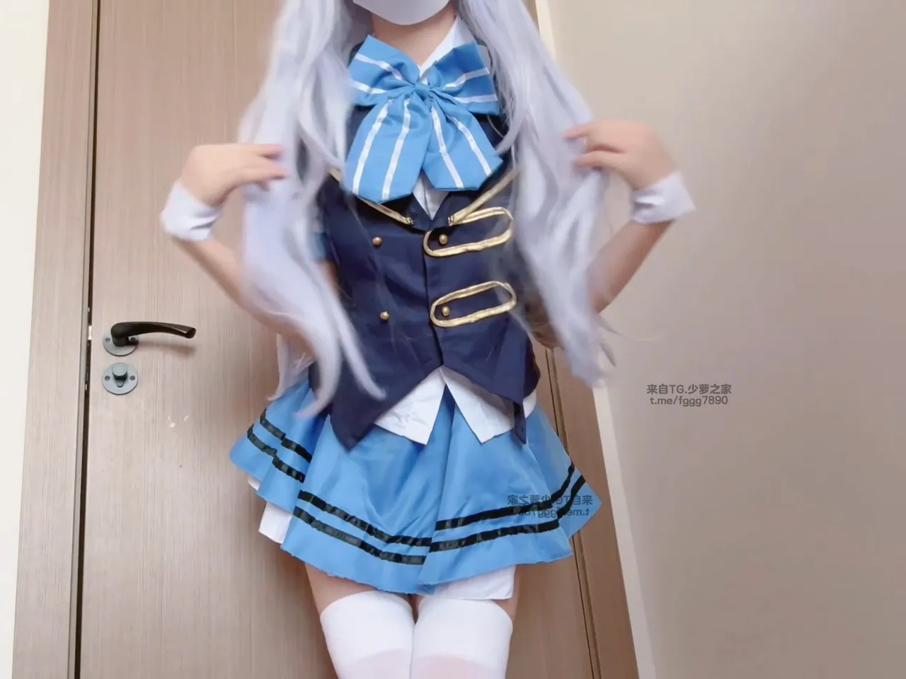 元元模特 请问您今天要来点兔子吗 香风智乃 自慰YuanYuan Model Gochuumon wa Usagi Desu ka Chino Kafuu Masturbation Cosplay Set - Image 2