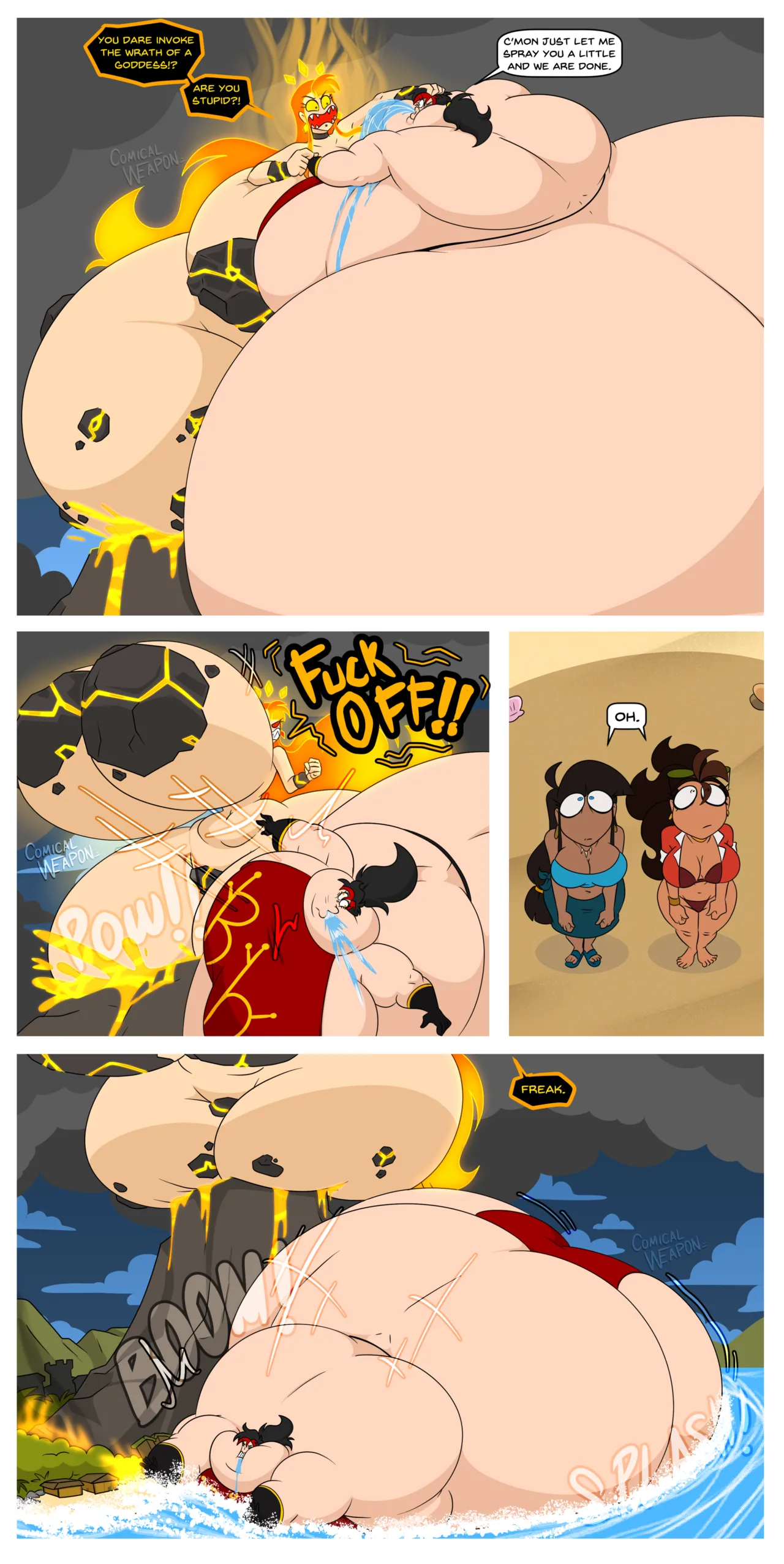 ComicalWeapon OC Vacation - Luna and Jess Barbara and Amara Bb vs The Lava Goddess Ongoing - Image 21
