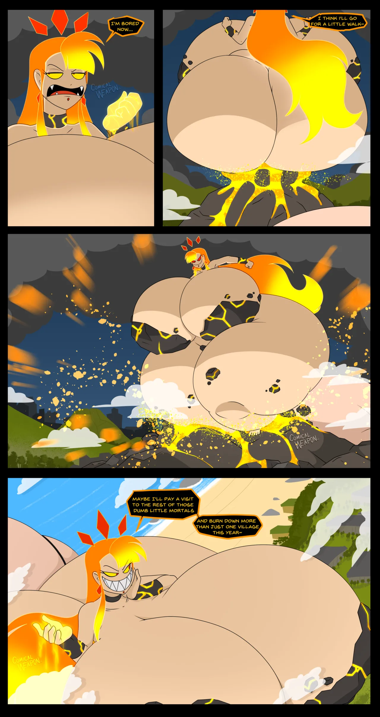 ComicalWeapon OC Vacation - Luna and Jess Barbara and Amara Bb vs The Lava Goddess Ongoing - Image 22