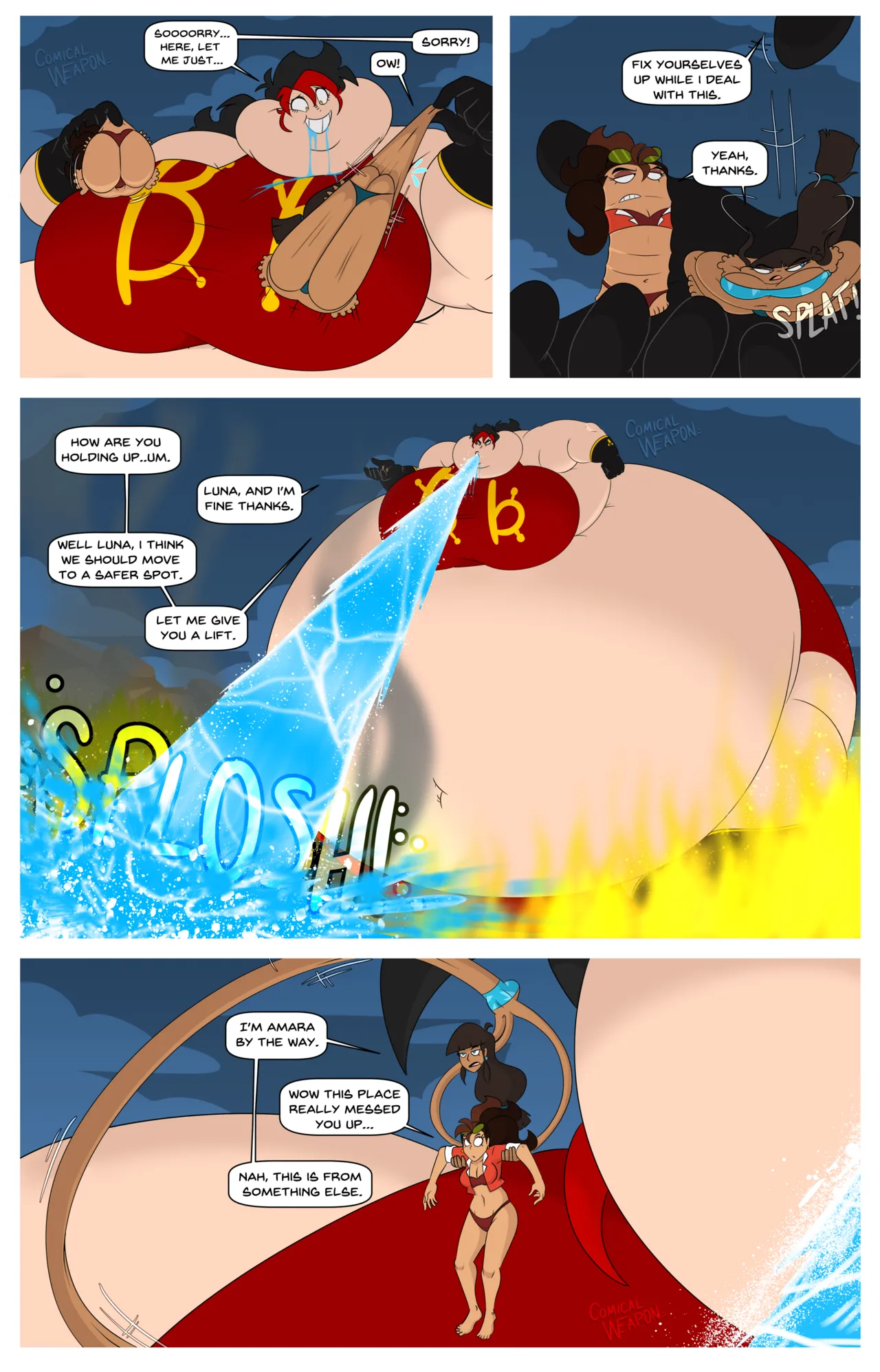 ComicalWeapon OC Vacation - Luna and Jess Barbara and Amara Bb vs The Lava Goddess Ongoing - Image 25