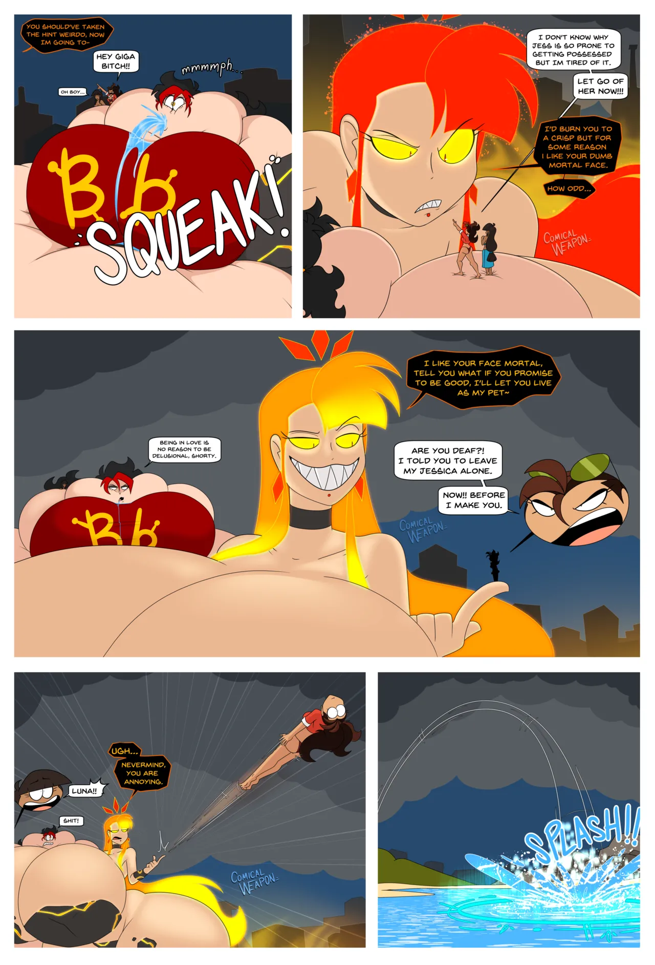 ComicalWeapon OC Vacation - Luna and Jess Barbara and Amara Bb vs The Lava Goddess Ongoing - Image 27