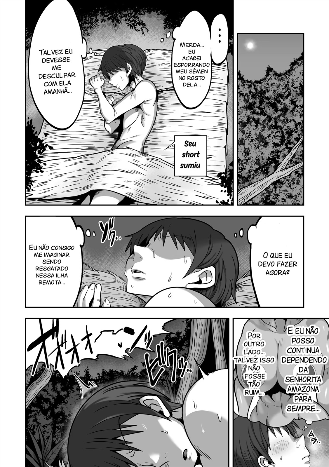 Cranky-ya Cranky Mujintou de Dekashiri Muchimuchi Amazon-san to Asedaku SEX Sexo quente e suado com uma amazona gostosa de bunda grande em uma ilha deserta Portuguese-BR - Image 17