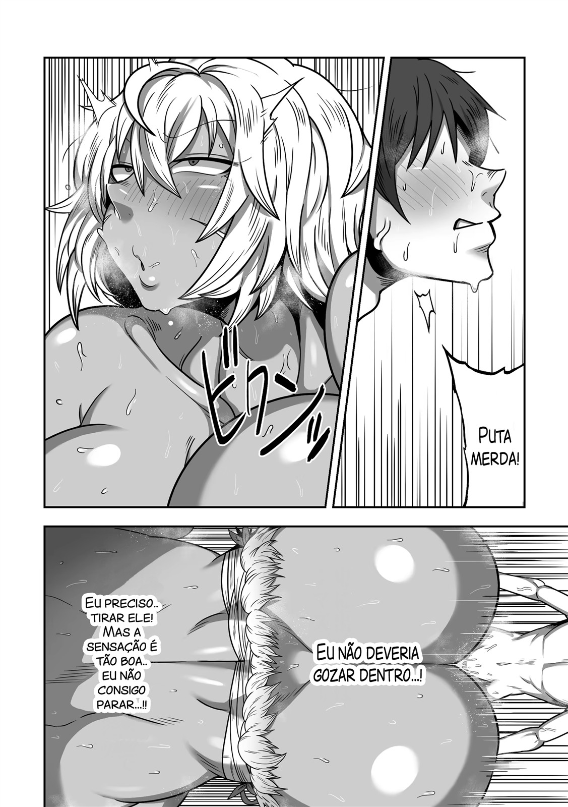 Cranky-ya Cranky Mujintou de Dekashiri Muchimuchi Amazon-san to Asedaku SEX Sexo quente e suado com uma amazona gostosa de bunda grande em uma ilha deserta Portuguese-BR - Image 31