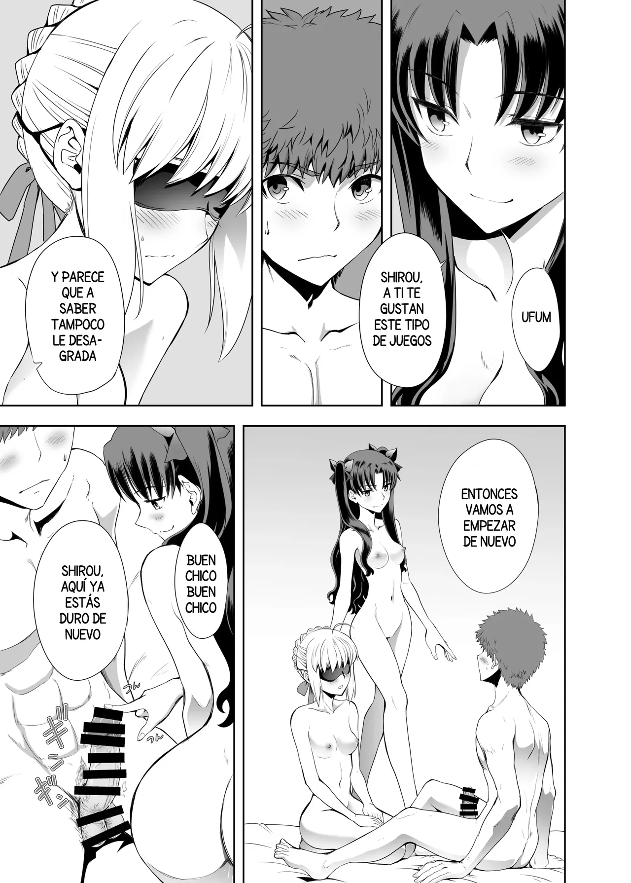 CRAZY CLOVER CLUB Kuroha Nue Saber Maniacs Shikaku o Shadan Suru to Hoka no Kankaku ga Togisumasareru to Iu no de Saber ni Mekakushi Play o Shite Moratta Fatestay night Spanish Harenchi no Fansub - Image 14