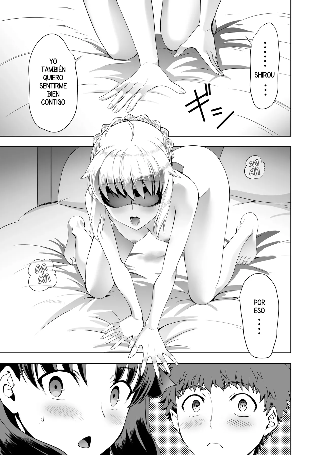 CRAZY CLOVER CLUB Kuroha Nue Saber Maniacs Shikaku o Shadan Suru to Hoka no Kankaku ga Togisumasareru to Iu no de Saber ni Mekakushi Play o Shite Moratta Fatestay night Spanish Harenchi no Fansub - Image 22