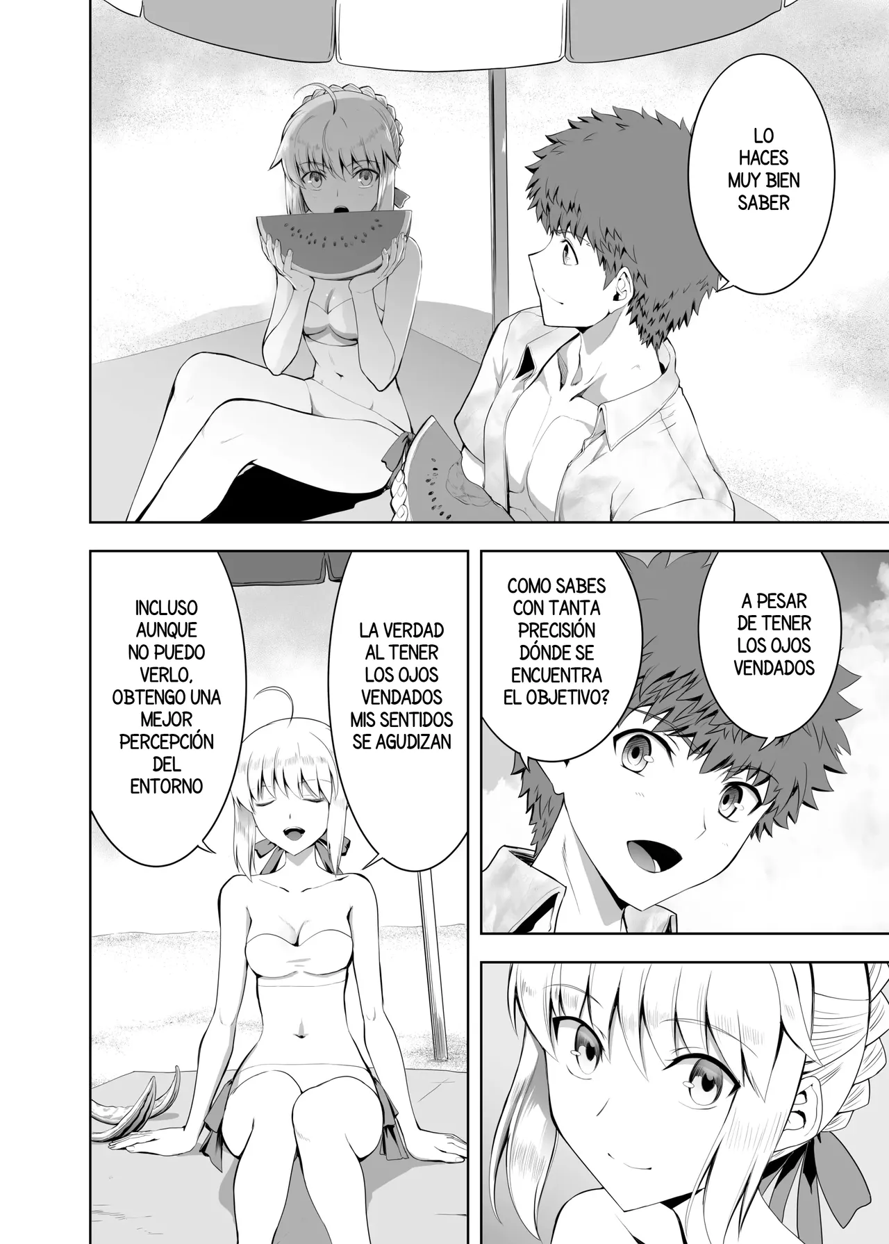 CRAZY CLOVER CLUB Kuroha Nue Saber Maniacs Shikaku o Shadan Suru to Hoka no Kankaku ga Togisumasareru to Iu no de Saber ni Mekakushi Play o Shite Moratta Fatestay night Spanish Harenchi no Fansub - Image 3