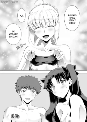 CRAZY CLOVER CLUB Kuroha Nue Saber Maniacs Shikaku o Shadan Suru to Hoka no Kankaku ga Togisumasareru to Iu no de Saber ni Mekakushi Play o Shite Moratta Fatestay night Spanish Harenchi no Fansub - Page 31