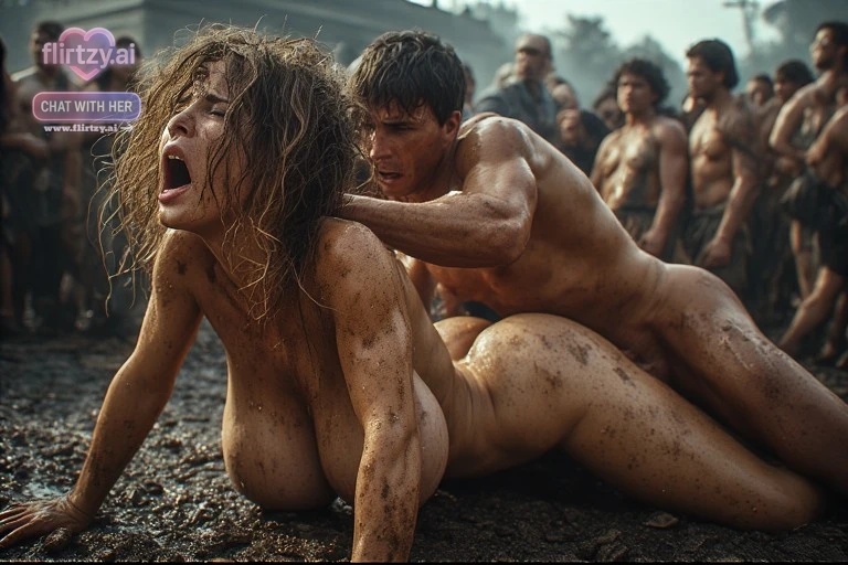 Dirty curvy mommy covered in mud, bent over and anally fucked hard in crowded public square - 38 Pics - Image 17