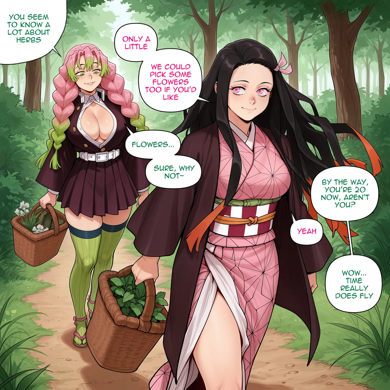 enjoyerart Mitsuri x Nezuko - Image 1