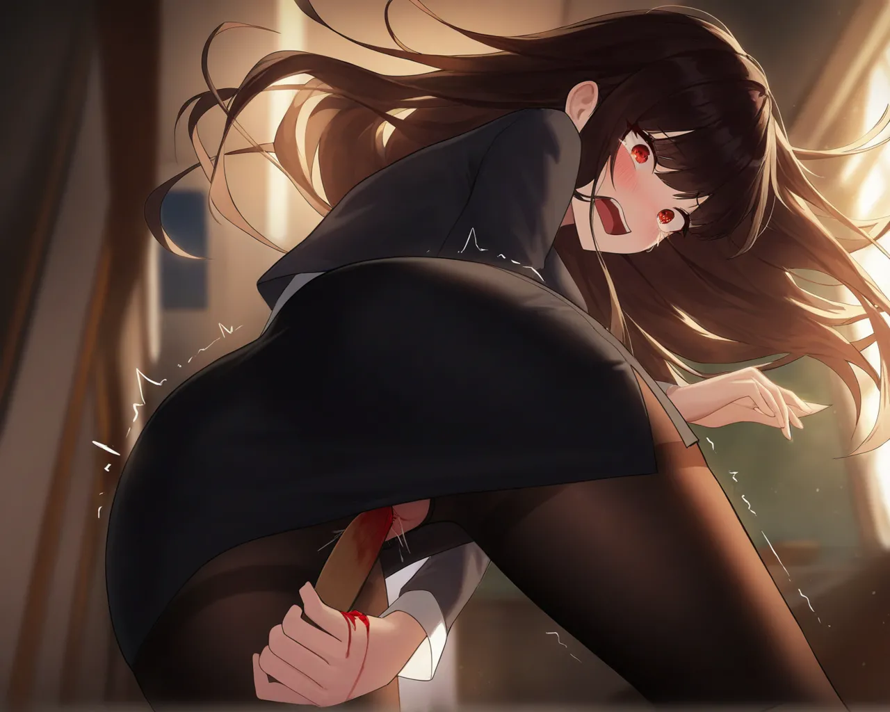 黑絲秘書被刀插 - Image 18