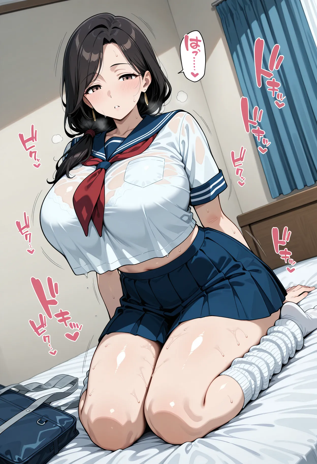 制服しか勝たん 爆乳人妻 へそ出し制服日記 中出し専用ドスケベまんこはーと - Image 130