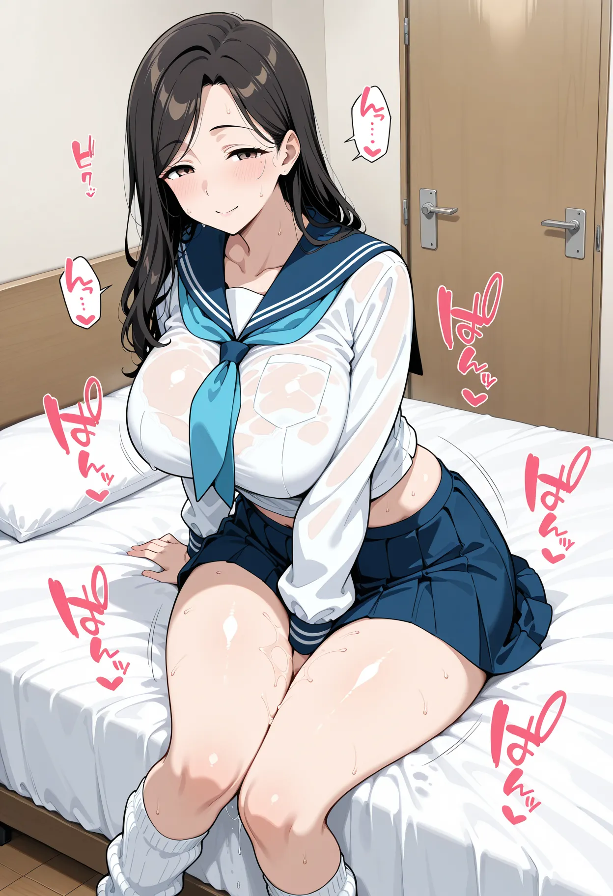 制服しか勝たん 爆乳人妻 へそ出し制服日記 中出し専用ドスケベまんこはーと - Image 132