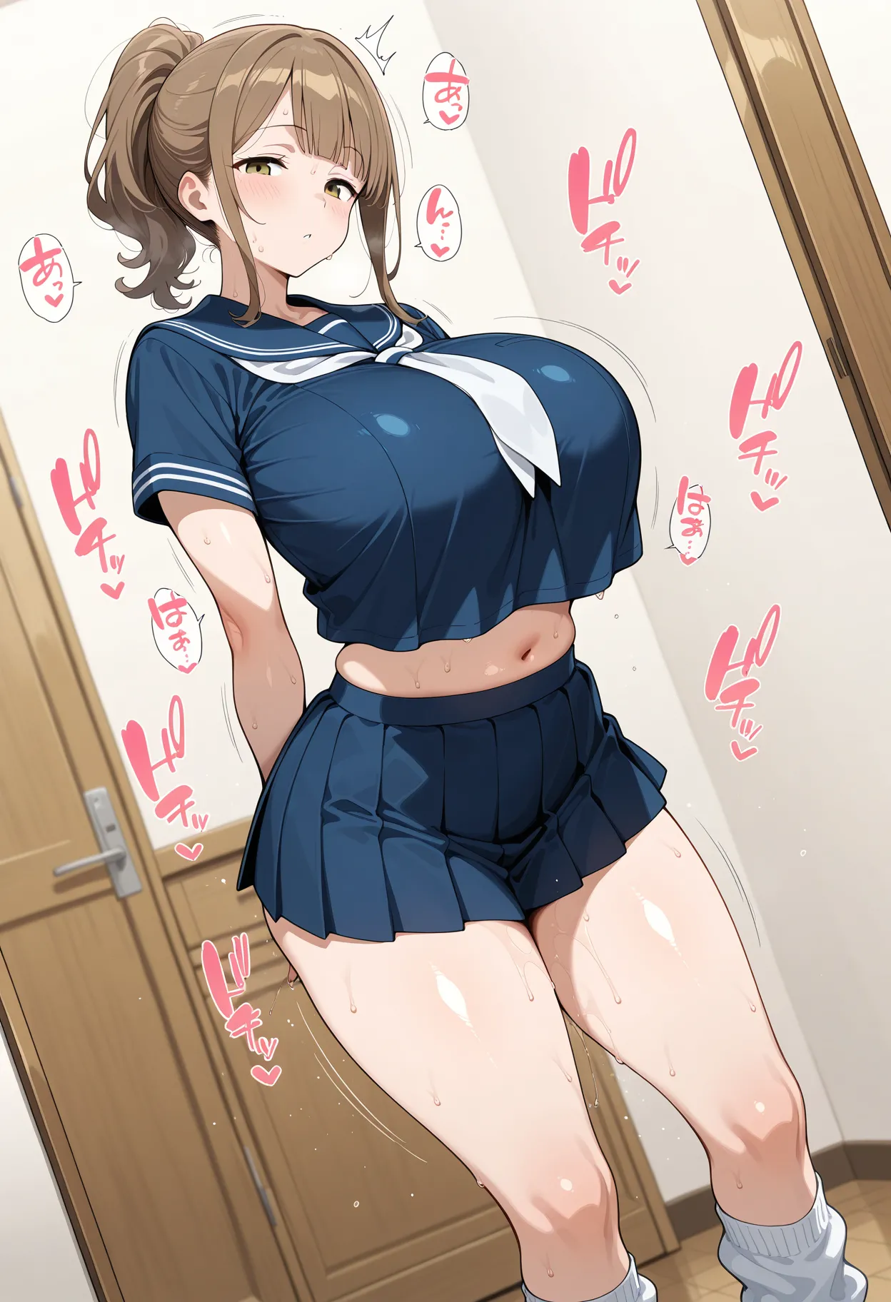 制服しか勝たん 爆乳人妻 へそ出し制服日記 中出し専用ドスケベまんこはーと - Image 14