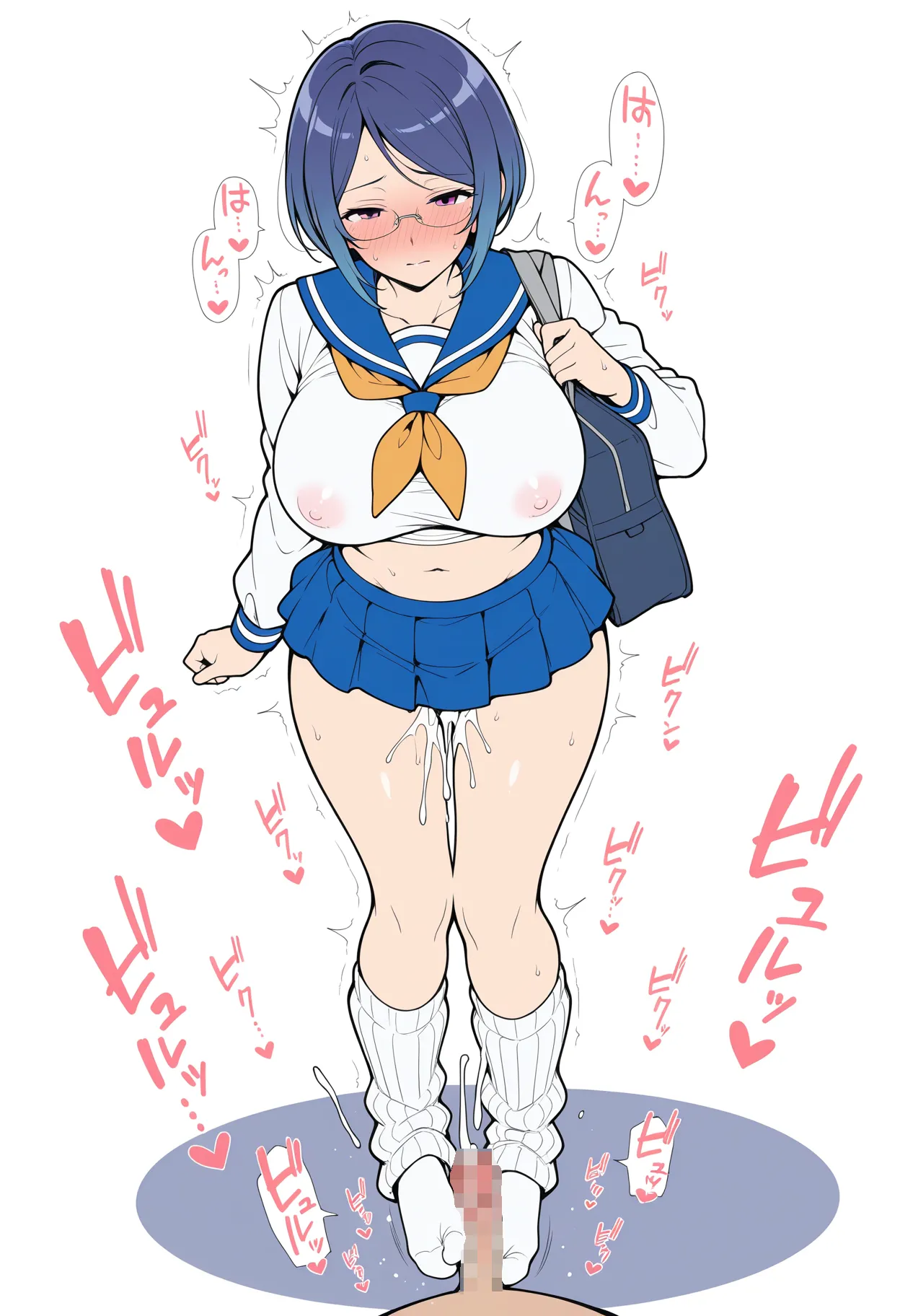 制服しか勝たん 爆乳人妻 へそ出し制服日記 中出し専用ドスケベまんこはーと - Image 491