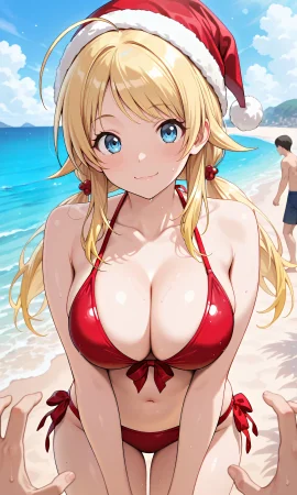 八宮めぐるちゃんのサンタビキニでふたりエッチ