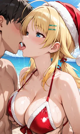 八宮めぐるちゃんのサンタビキニでふたりエッチ - Page 2