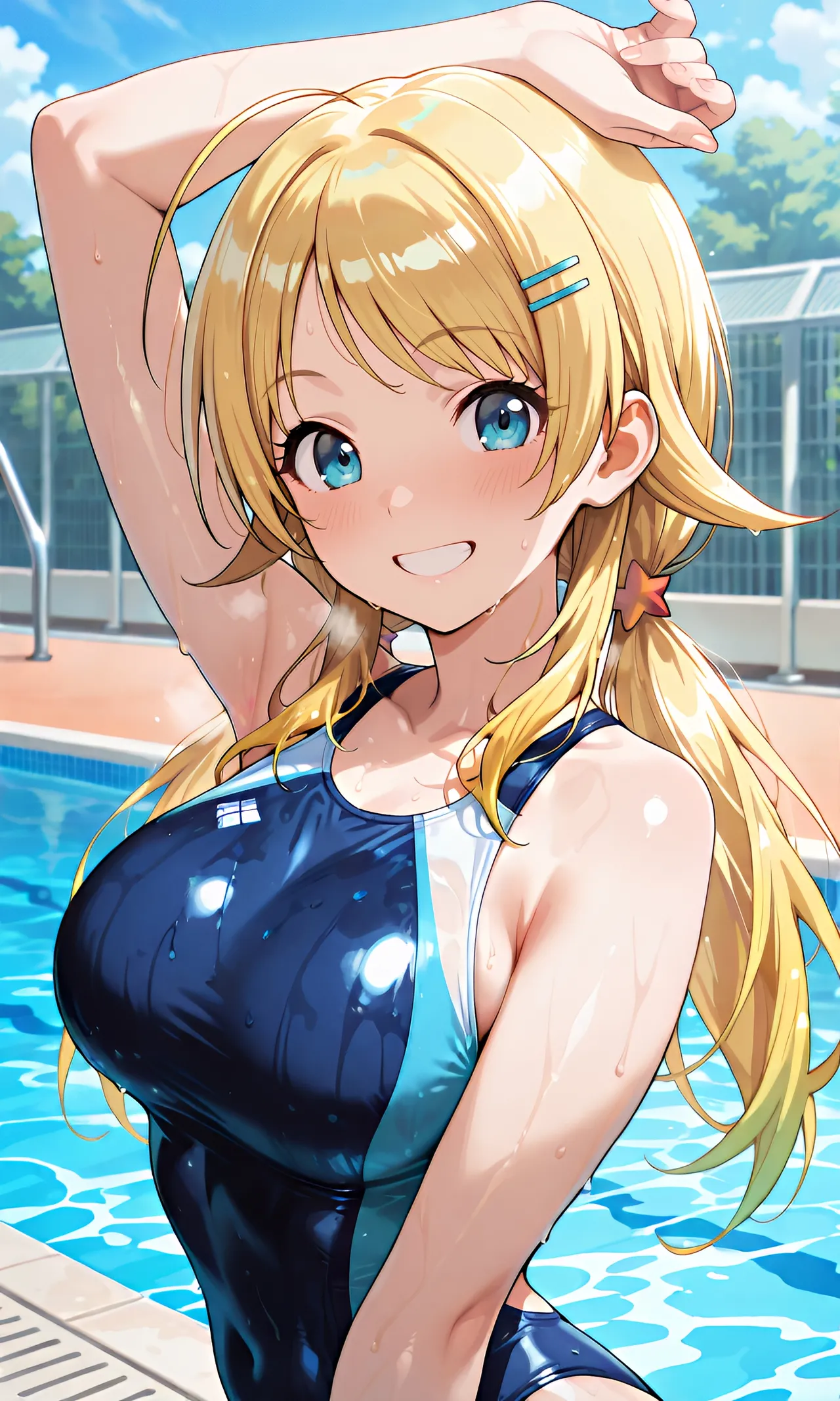 八宮めぐるちゃんの競泳水着でふたりエッチ - Image 1