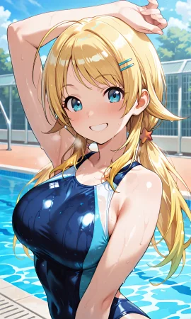 八宮めぐるちゃんの競泳水着でふたりエッチ Thumbnail